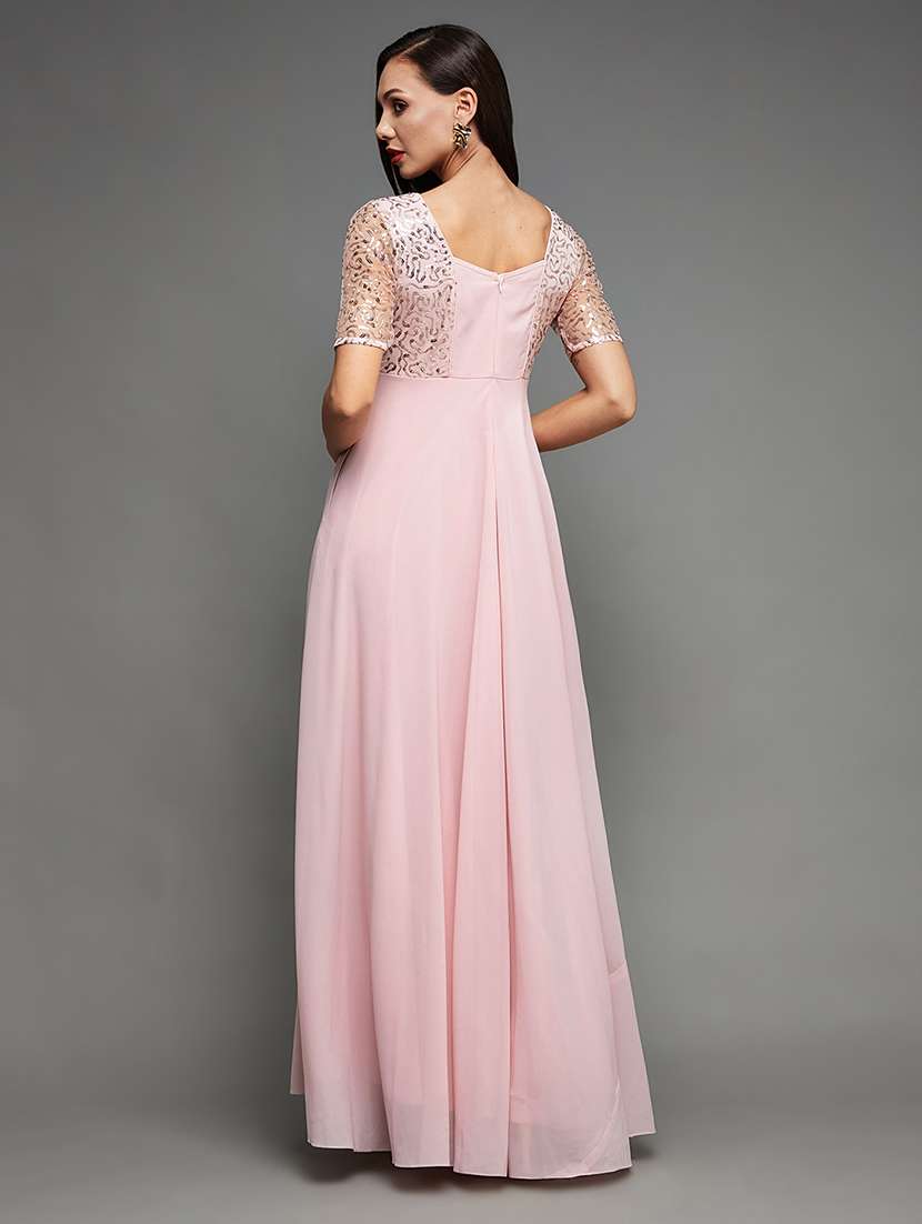 Women Sequined Short Sleeve Fit & Flare Dress - 22363736 -  Standard Image - 2