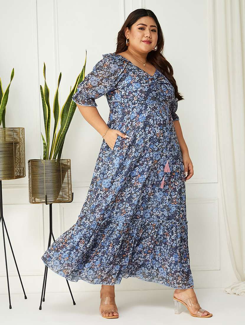 women plus size printed tiered dress - 22363740 -  Standard Image - 2