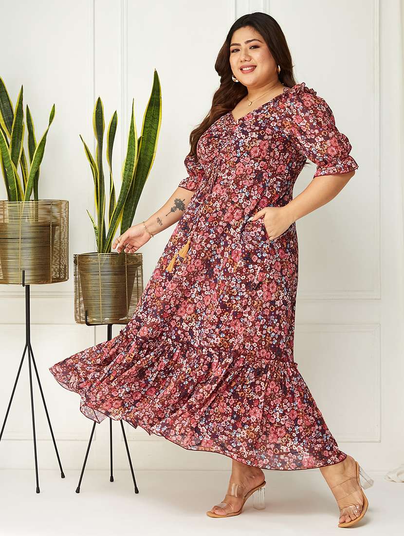 women plus size printed tiered dress - 22363750 -  Standard Image - 2