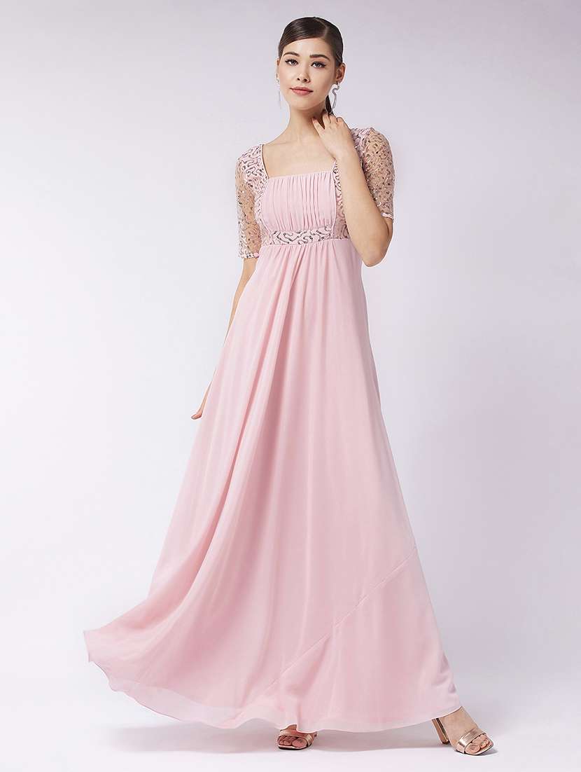 women embellished short sleeve fit & flare dress - 22363763 -  Standard Image - 2