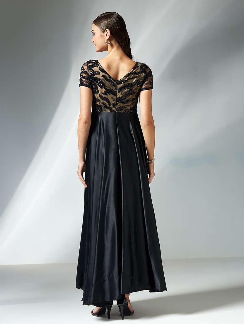 women embellished short sleeve fit & flare dress - 22363777 -  Standard Image - 2
