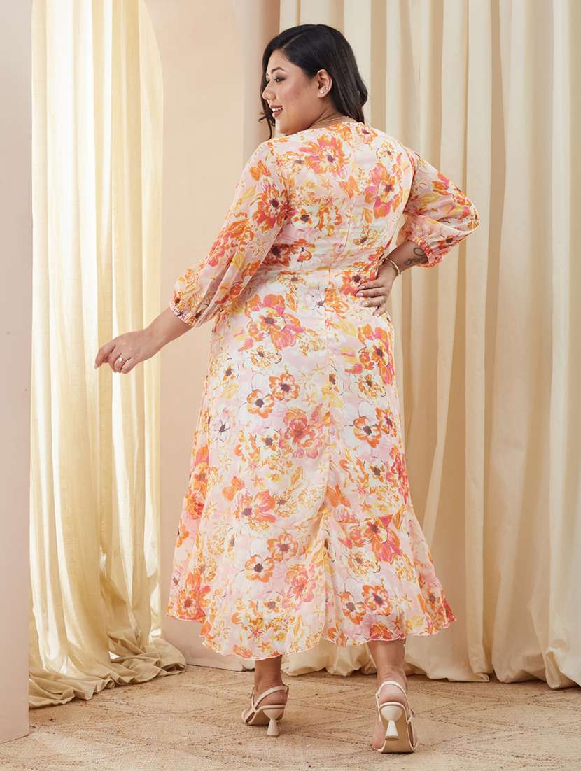 women plus size floral printed wrap dress - 22363781 -  Standard Image - 2