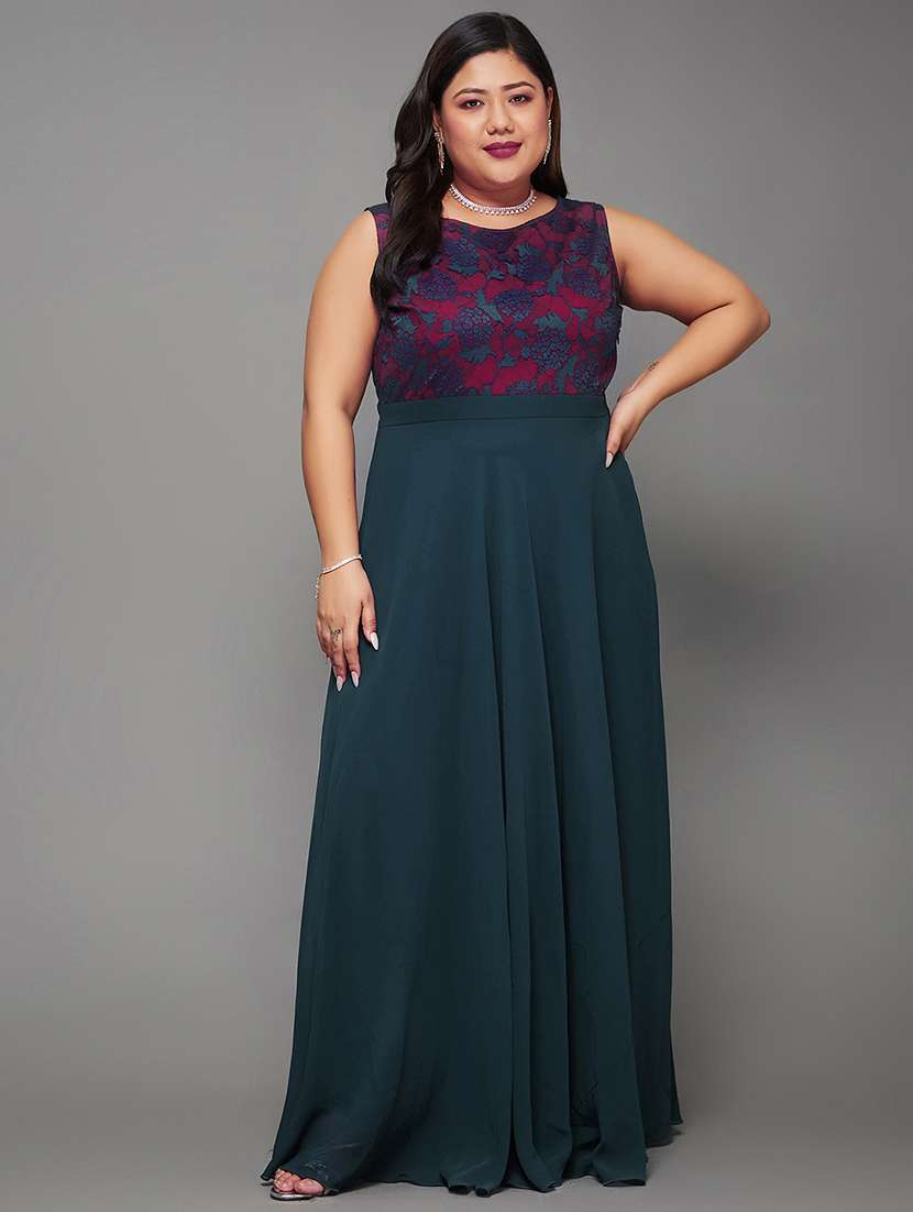 women plus size self designed lace dress