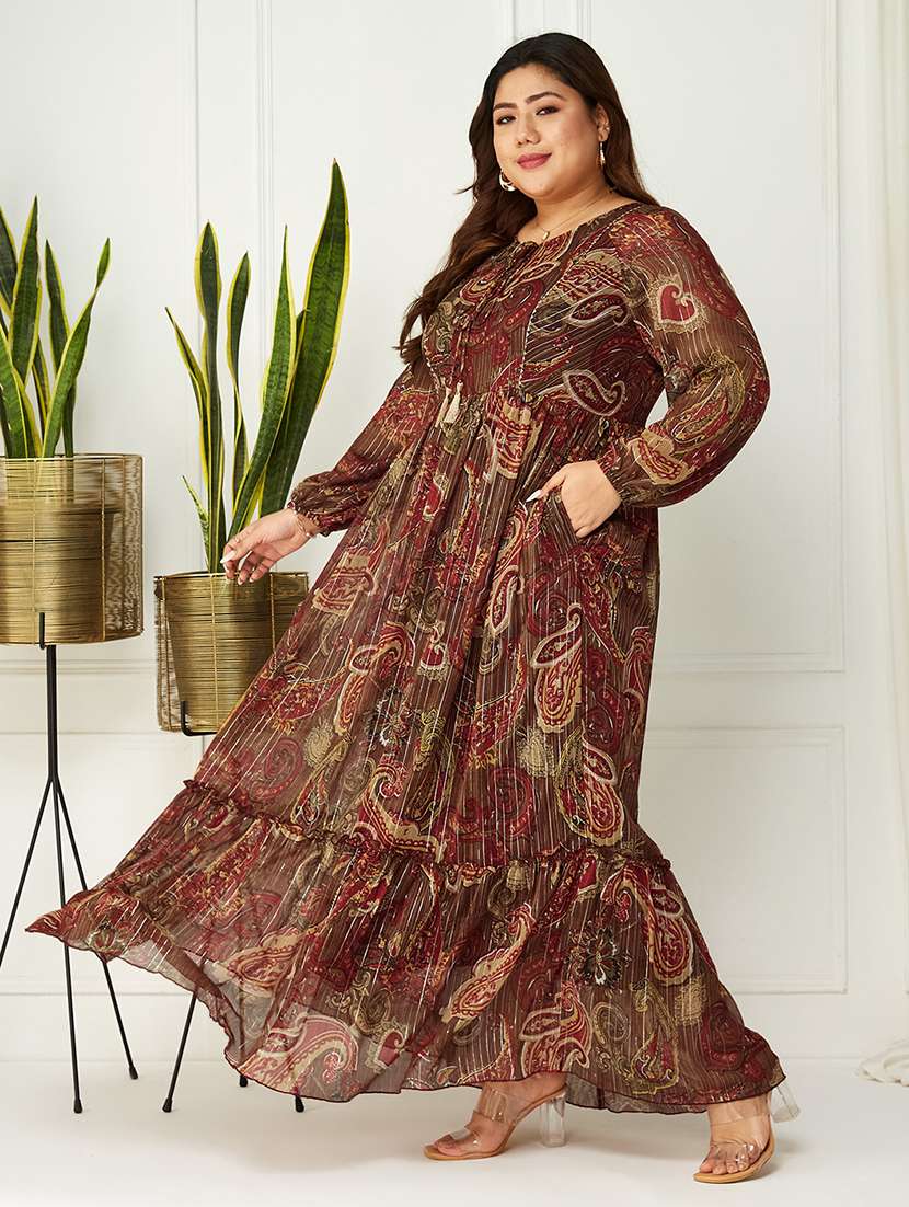 women plus size printed tiered dress - 22363816 -  Standard Image - 2