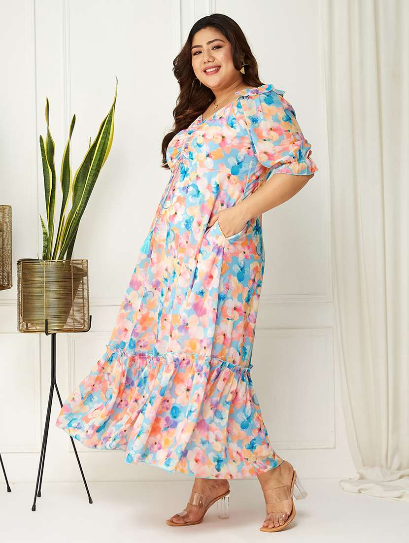 women plus size printed tiered dress - 22363818 -  Standard Image - 2