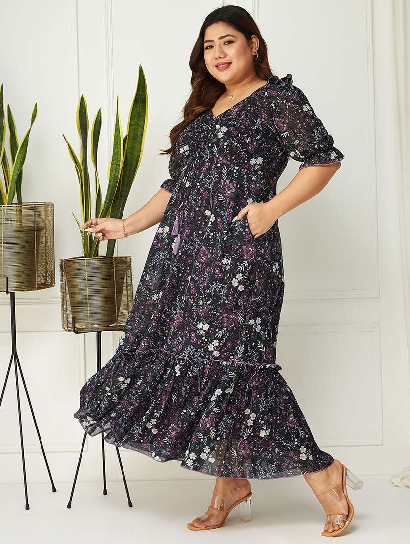 women plus size printed tiered dress - 22363819 -  Standard Image - 2