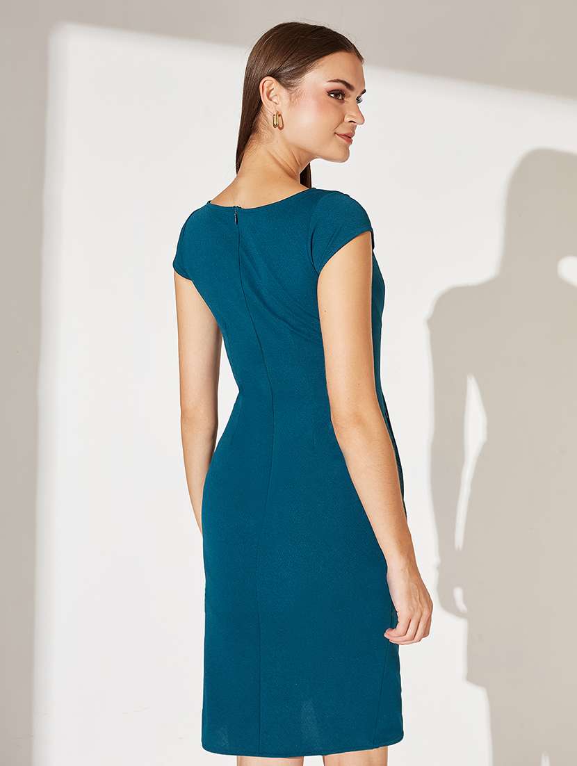 women solid short sleeve bodycon dress - 22363876 -  Standard Image - 2