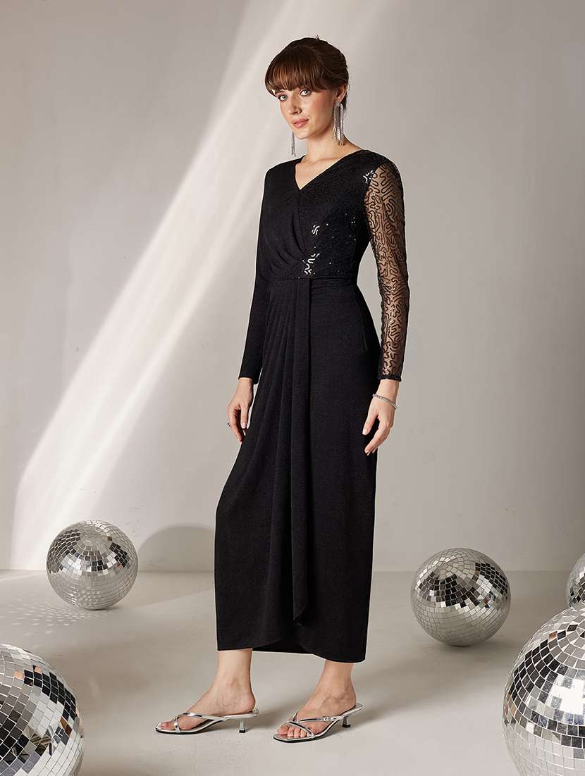 women sequined long sleeve sheath dress  - 22363892 -  Standard Image - 2