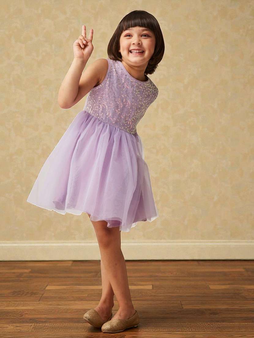 girls embellished sleeveless fit & flare dress - 22363909 -  Standard Image - 2