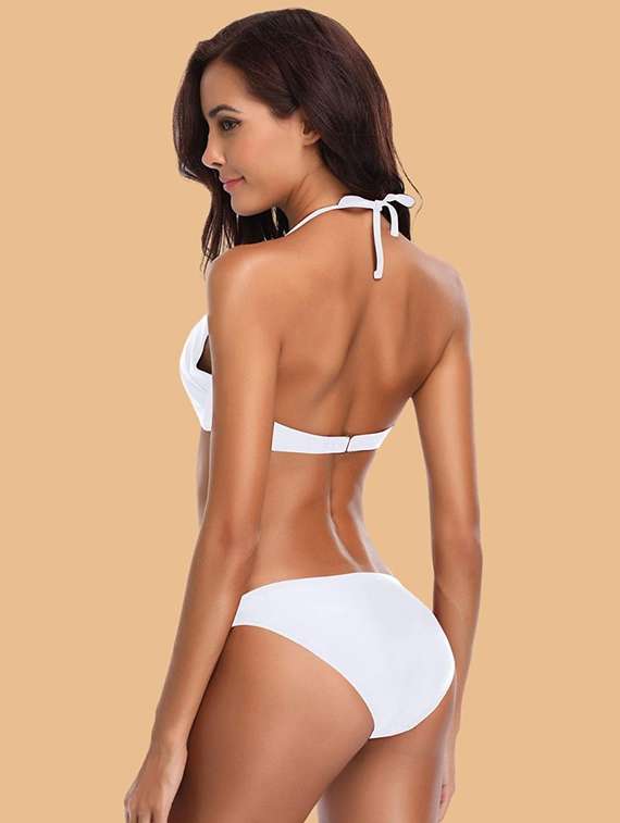 women solid swimwear bikini set - 22363973 -  Standard Image - 2