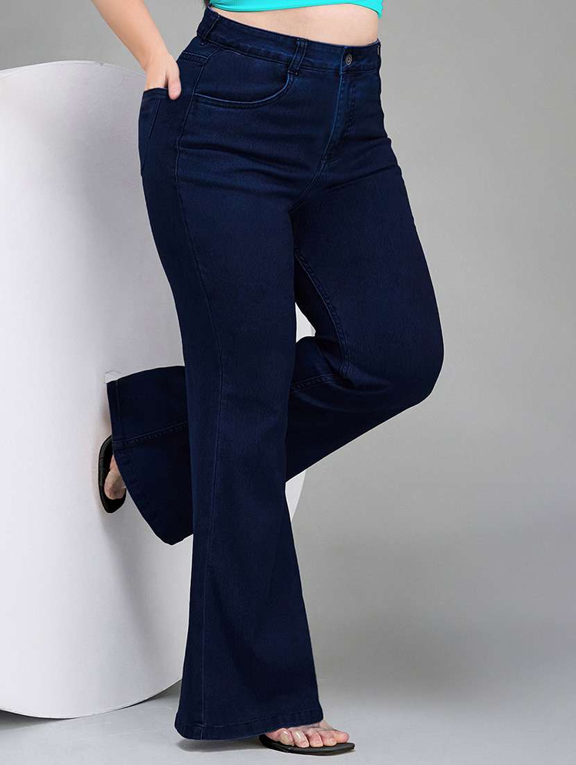 women solid high rise bootcut jeans - 22364047 -  Standard Image - 2