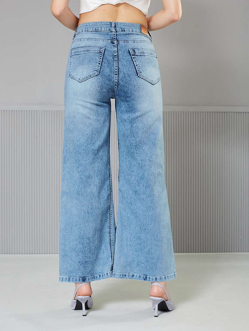 women solid high rise wide leg jeans - 22364056 -  Standard Image - 2