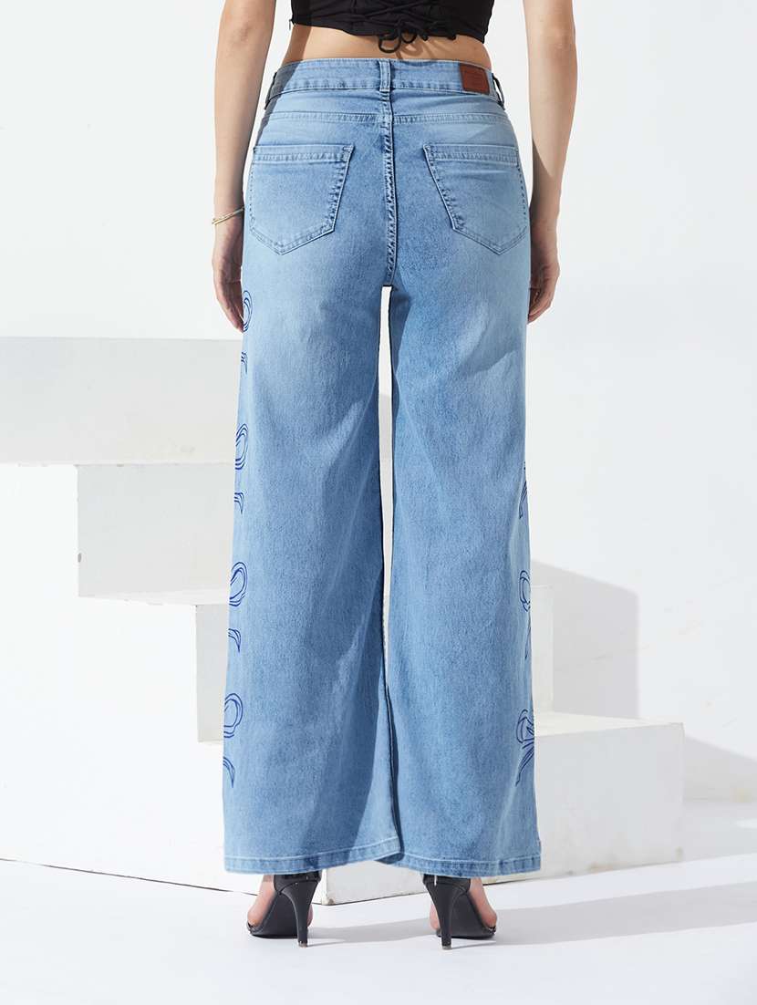 women printed high rise wide leg jeans - 22364058 -  Standard Image - 2