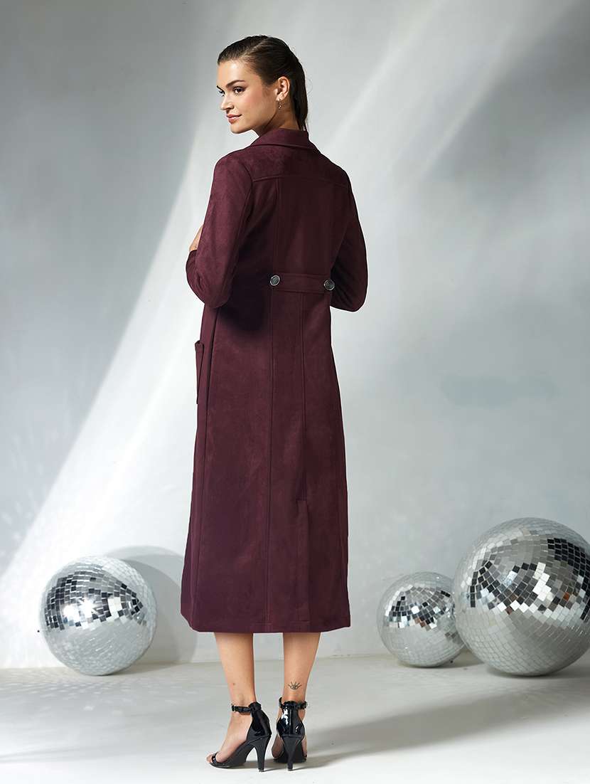 maroon polyester jacket lapel party wear - 22364068 -  Standard Image - 2