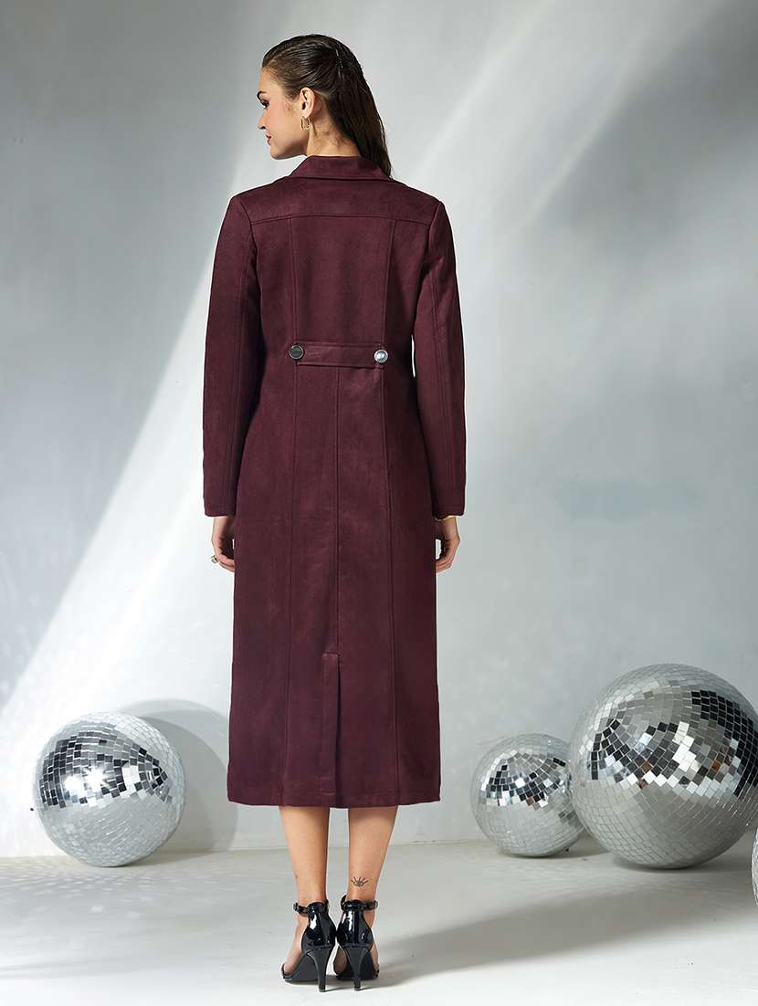 women solid long sleeve trench coat - 22364083 -  Standard Image - 2