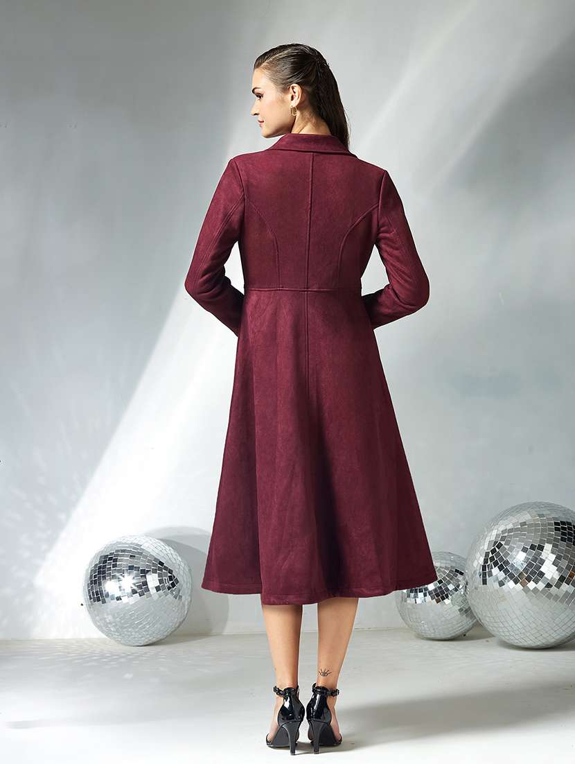 women solid long sleeve trench coat - 22364086 -  Standard Image - 2