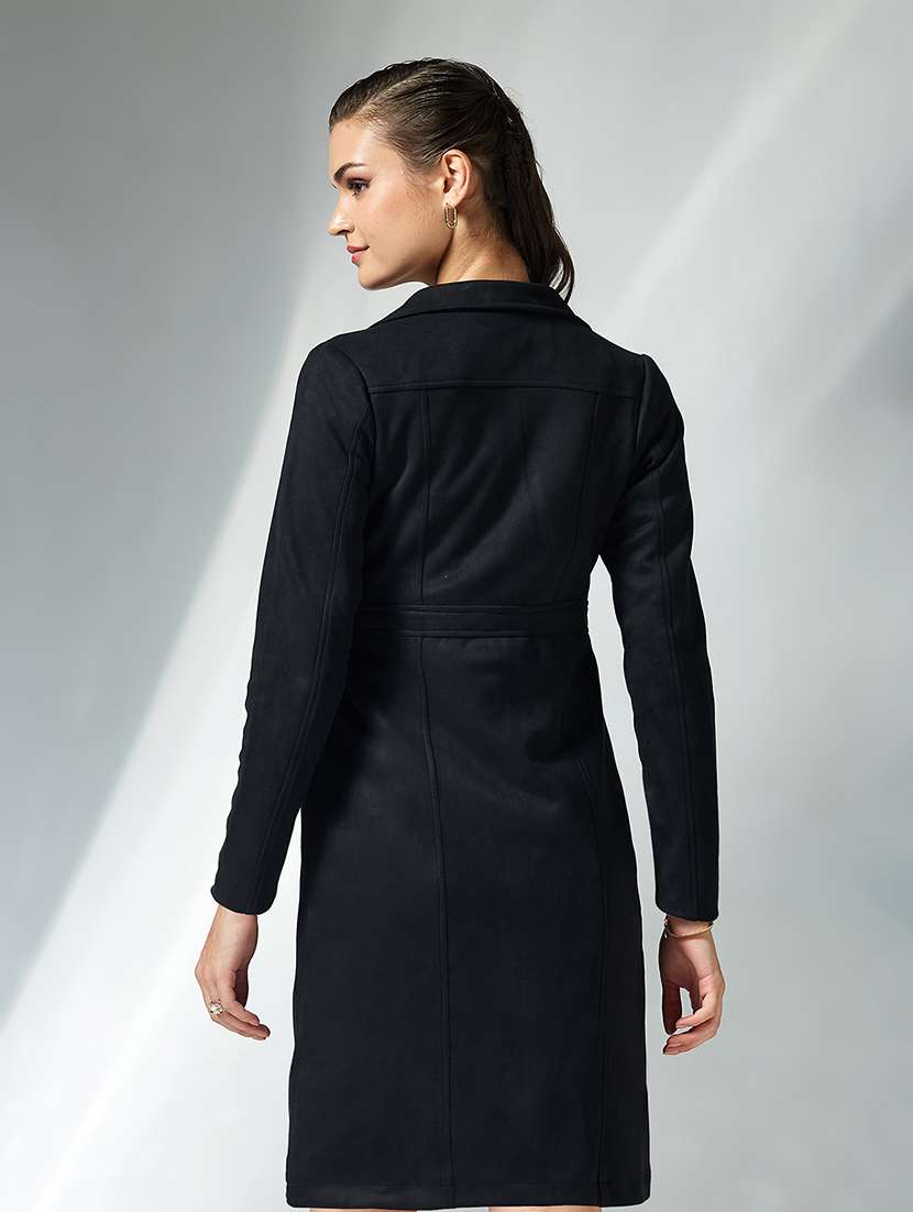 women solid long sleeve trench coat - 22364095 -  Standard Image - 2