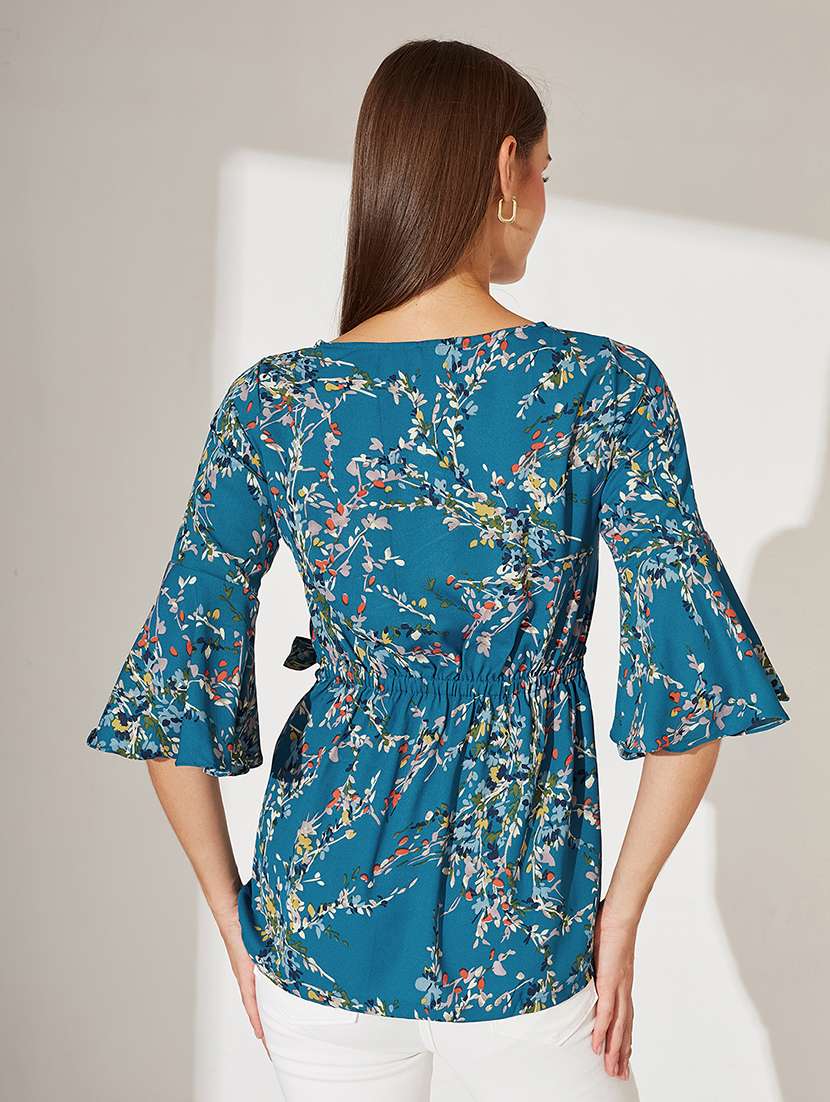 women floral print bell sleeve a-line top - 22364118 -  Standard Image - 2