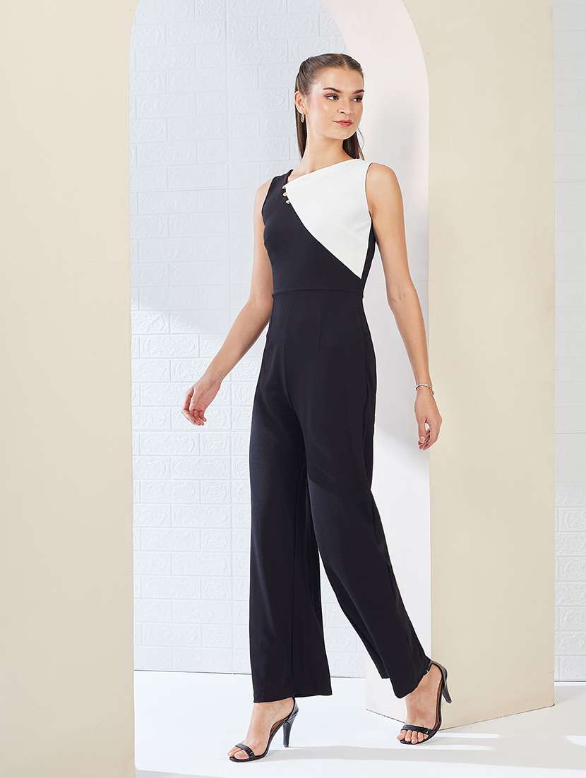 women color blocked sleeveless jumpsuit - 22364126 -  Standard Image - 2