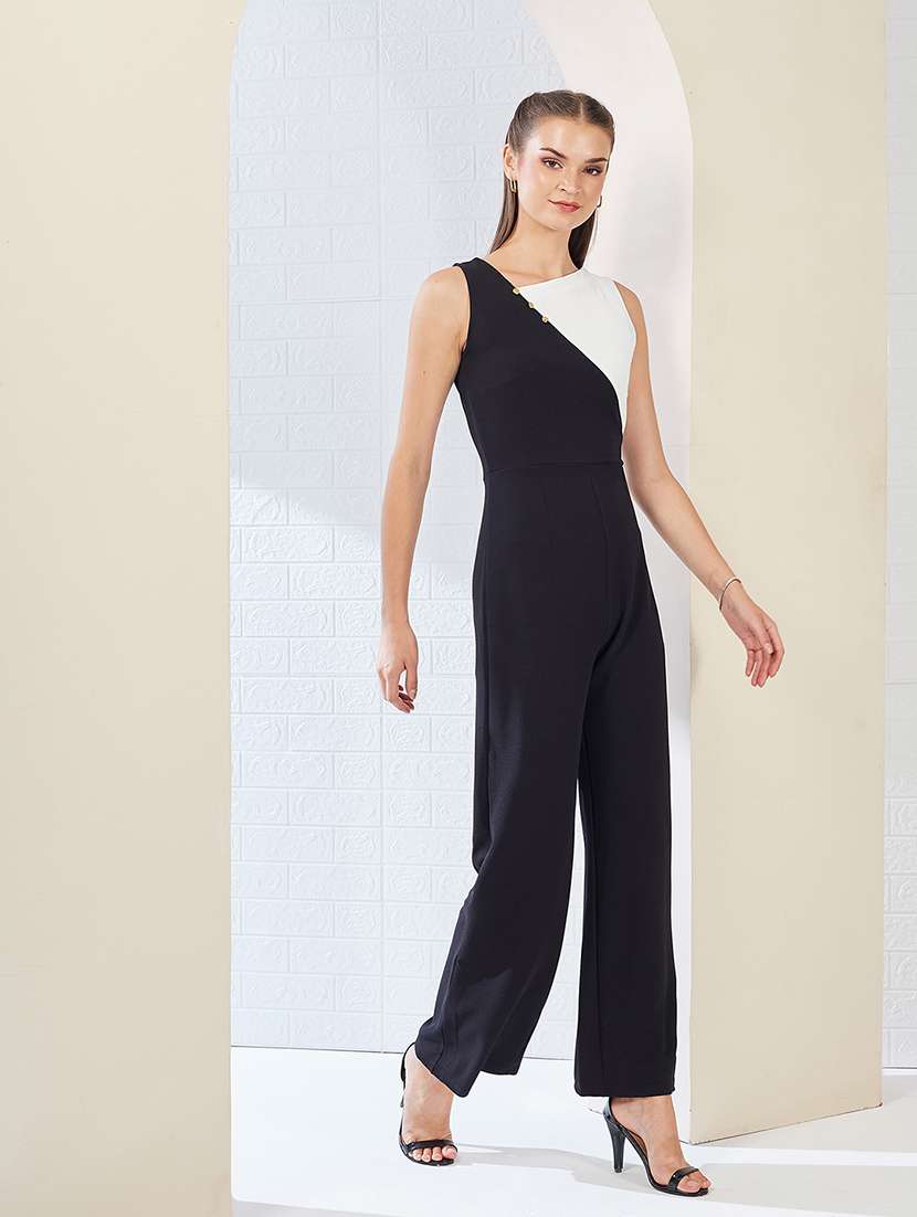 women colro blocked sleeveless jumpsuit - 22364155 -  Standard Image - 2