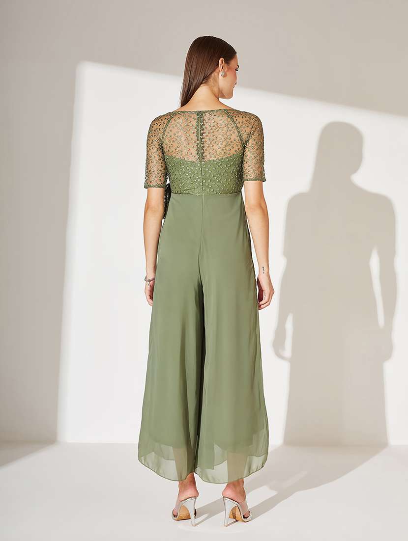 women embroidered short sleeve jumpsuit - 22364156 -  Standard Image - 2