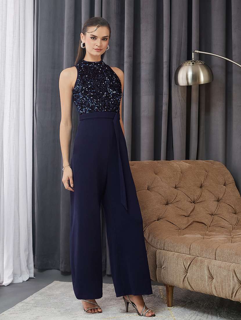 women sequined halter neck sleeveless jumpsuit - 22364160 -  Standard Image - 2