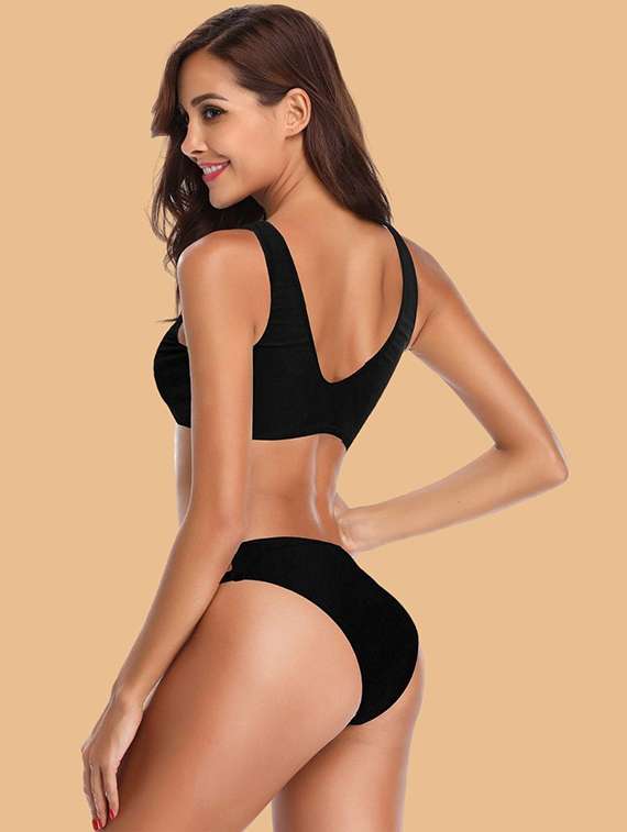 women solid swimwear bikini set - 22364176 -  Standard Image - 2