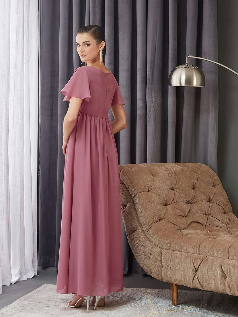 women embellished flute sleeve fit & flare dress - 22364211 -  Standard Image - 2