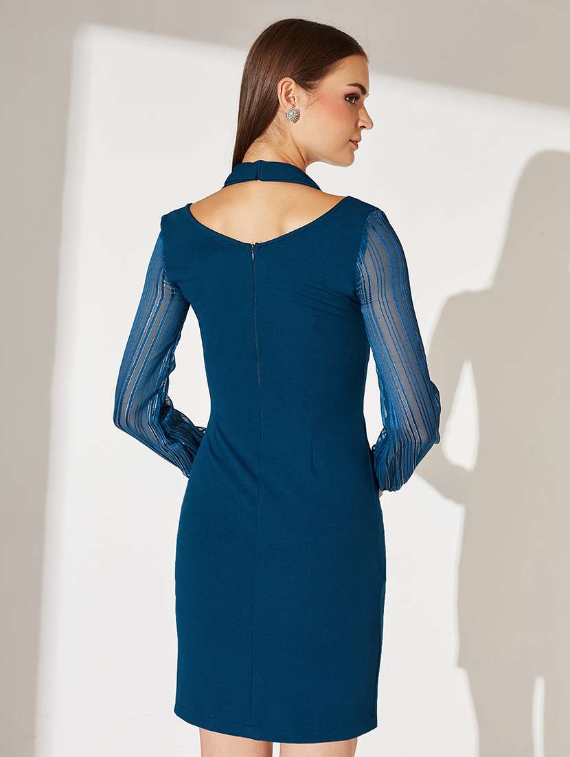 women solid long sleeve bodycon dress - 22364217 -  Standard Image - 2