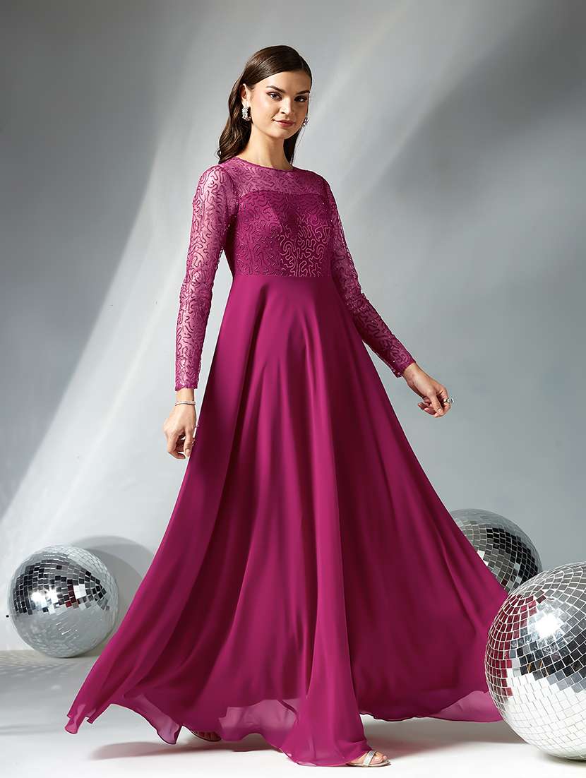 women embellished long sleeve fit & flare dress - 22364223 -  Standard Image - 2