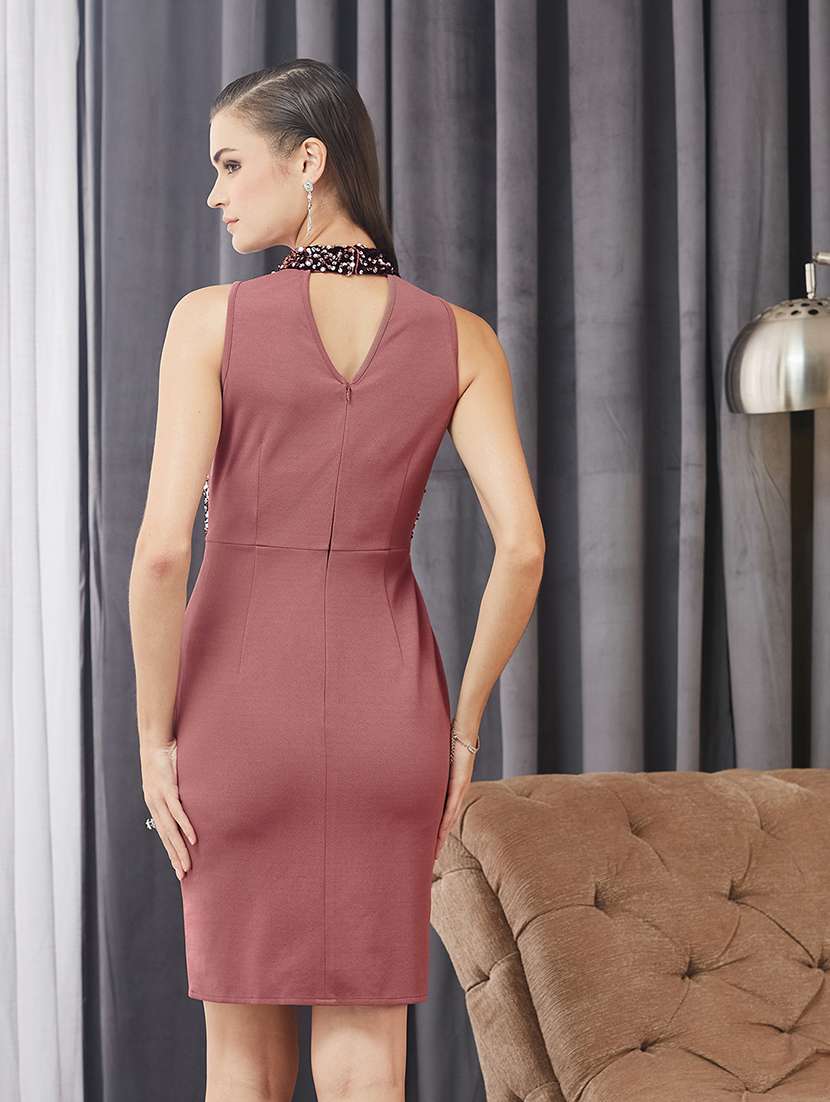 women embellsihed sleeveless bodycon dress - 22364237 -  Standard Image - 2