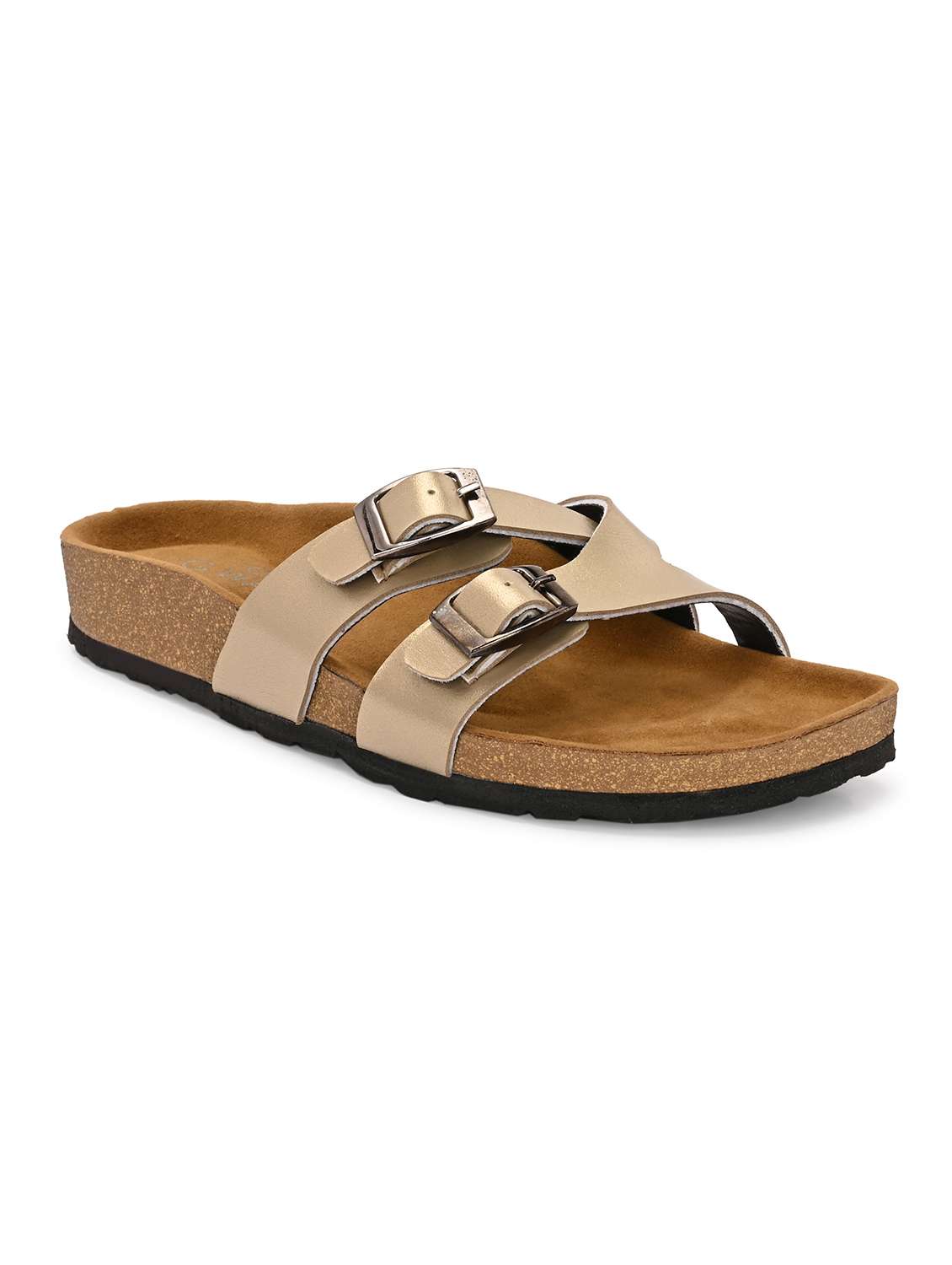 women gold slip on sandal - 22364268 -  Standard Image - 2