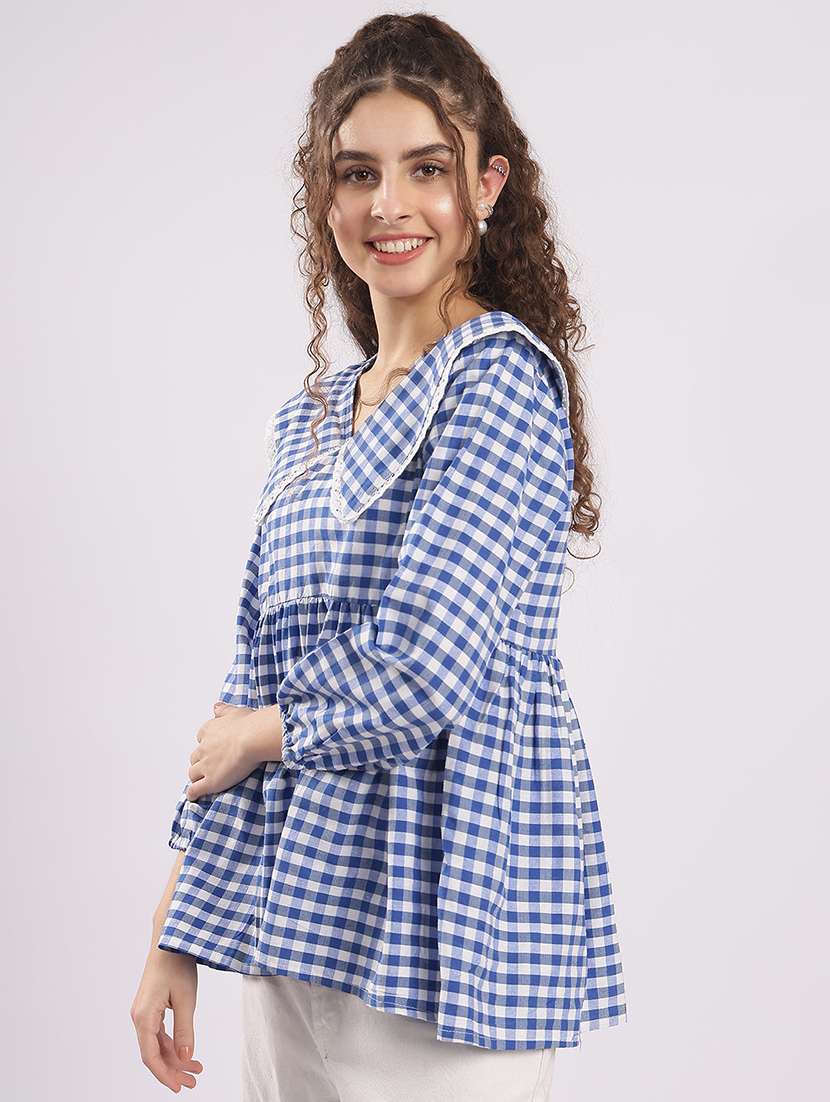 blue cotton regular top - 22364411 -  Standard Image - 2