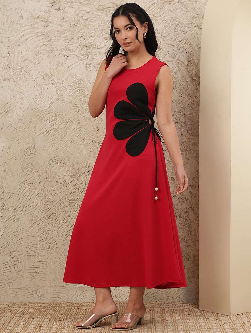 women self design sleeveless a-line dress - 22364443 -  Standard Image - 2