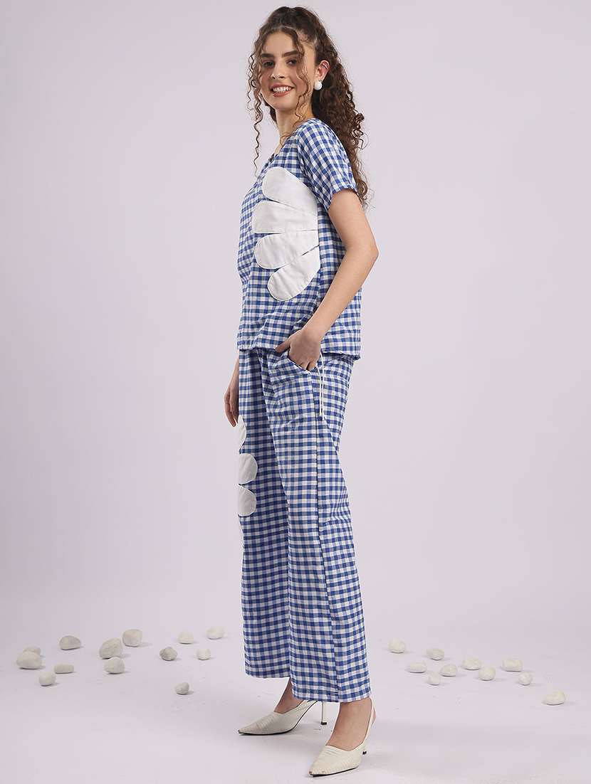 women checkered top and trouser co-ord set - 22364469 -  Standard Image - 2