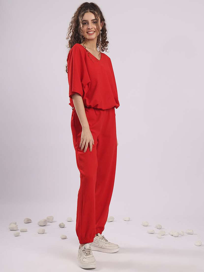 women solid top and trouser co-ord set - 22364476 -  Standard Image - 2