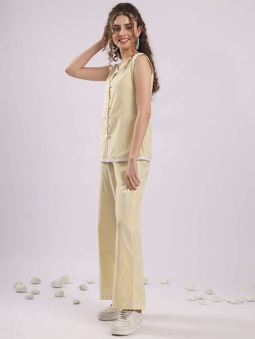women striped top and trouser co-ord set - 22364486 -  Standard Image - 2