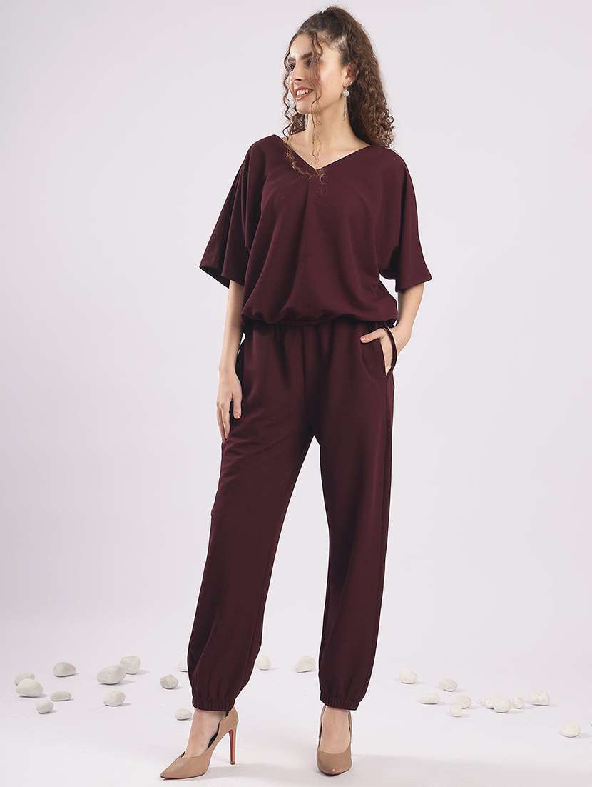 women solid top and trouser co-ord set - 22364508 -  Standard Image - 2
