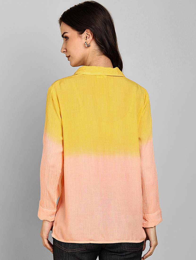 women tie & dye collared long sleeve shirt - 22364530 -  Standard Image - 2