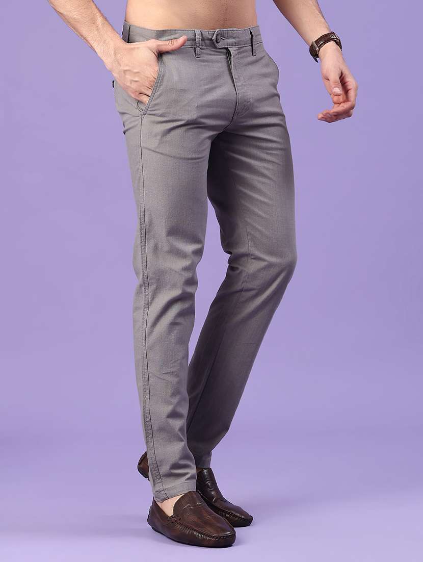 grey cotton chinos casual trousers - 22367559 -  Standard Image - 2