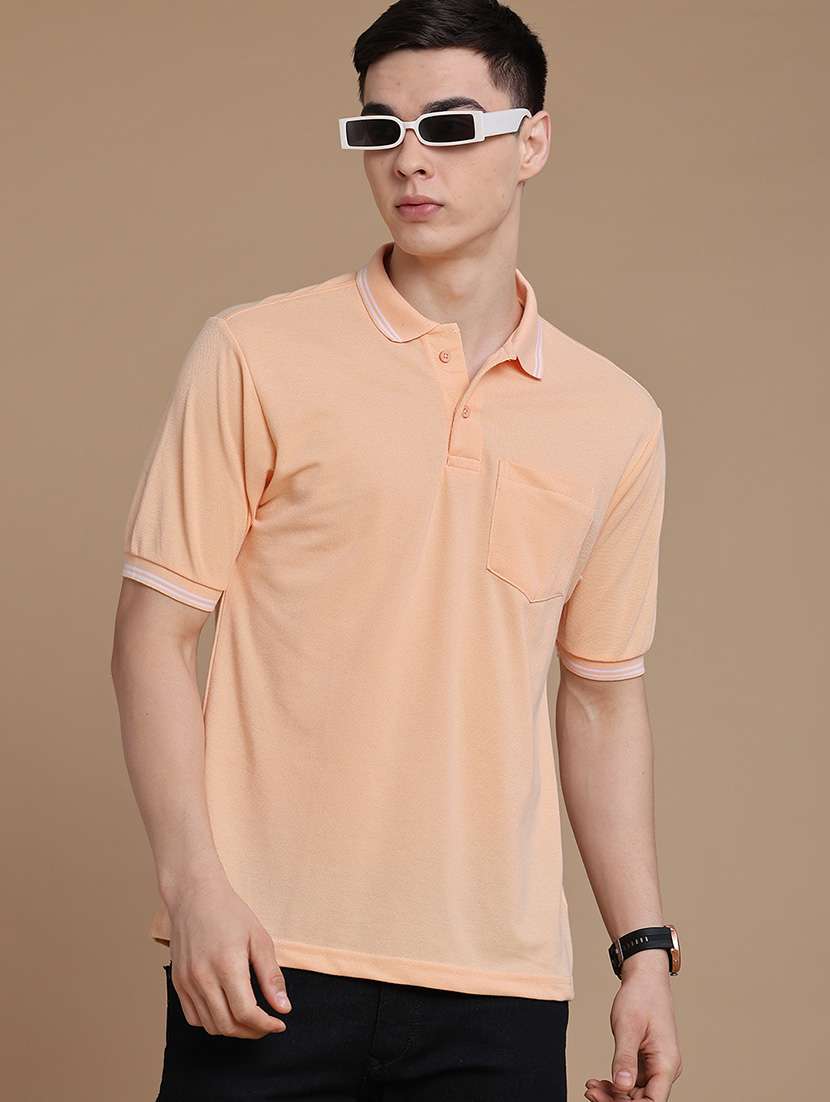 men solid short sleeve regular fit polo t-shirt