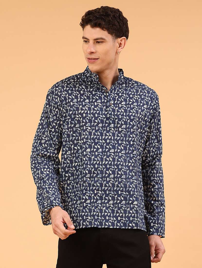 blue cotton kurta pyjama ethnic wear - 22368085 -  Standard Image - 2