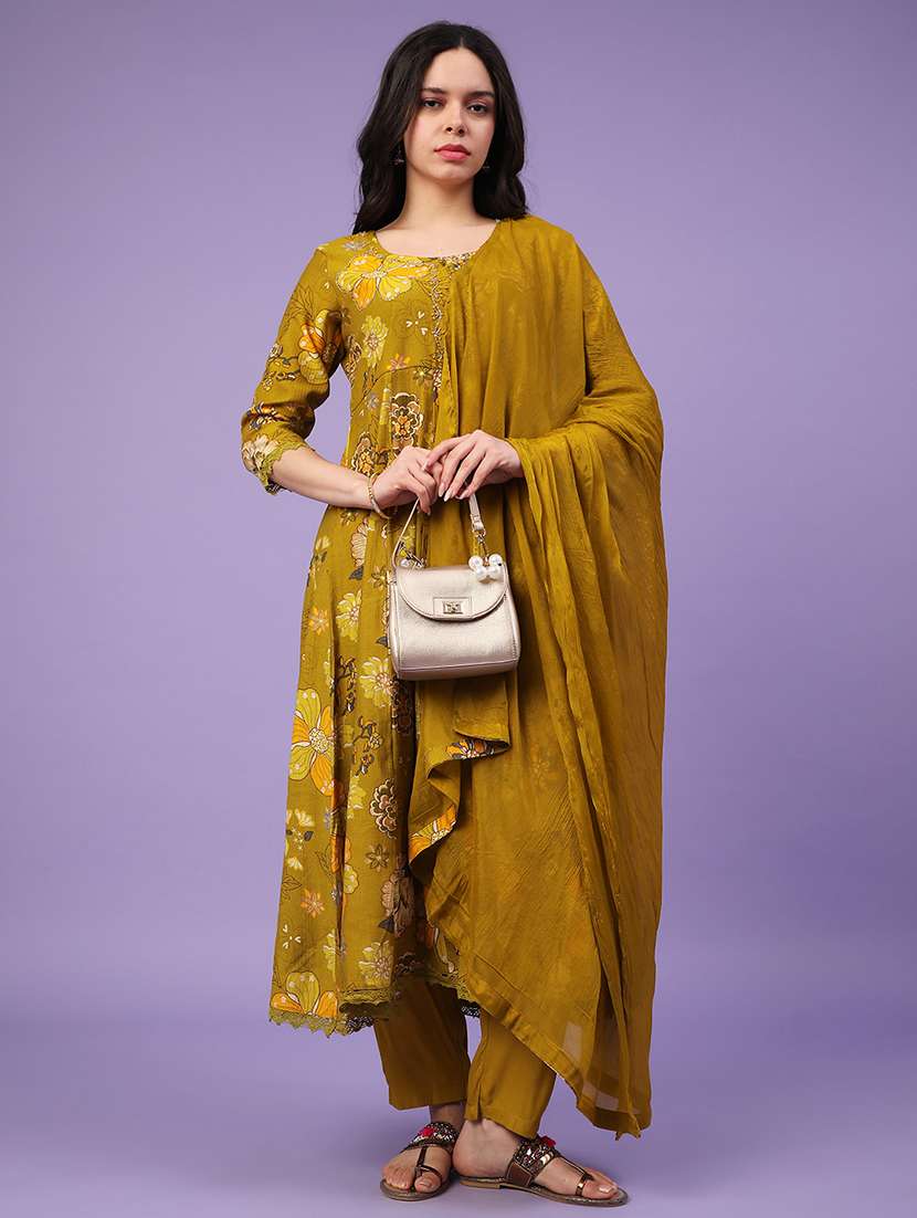 yellow cotton kurta salwar  set - 22368279 -  Standard Image - 2
