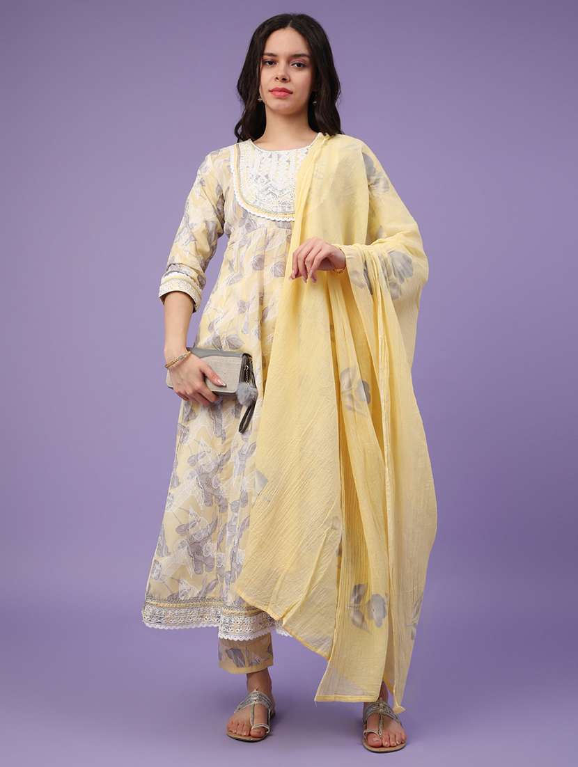 yellow cotton kurta pant  set - 22368298 -  Standard Image - 2