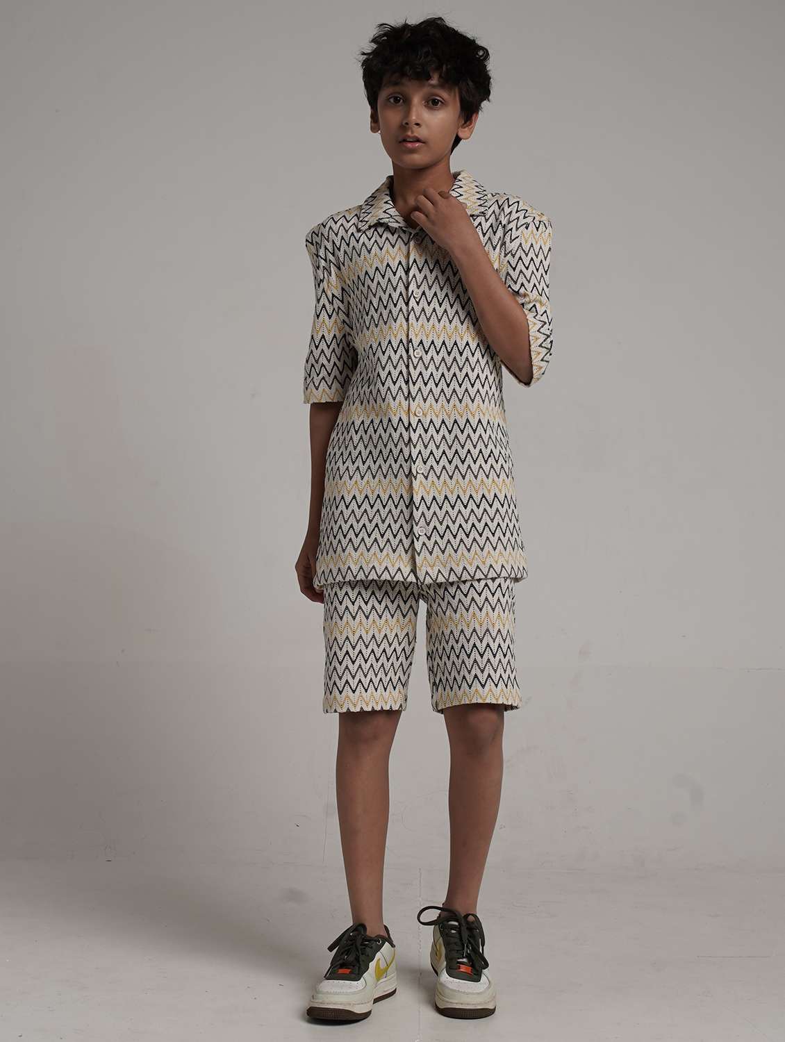 boys printed shirt and shorts co-ords set - 22368355 -  Standard Image - 2