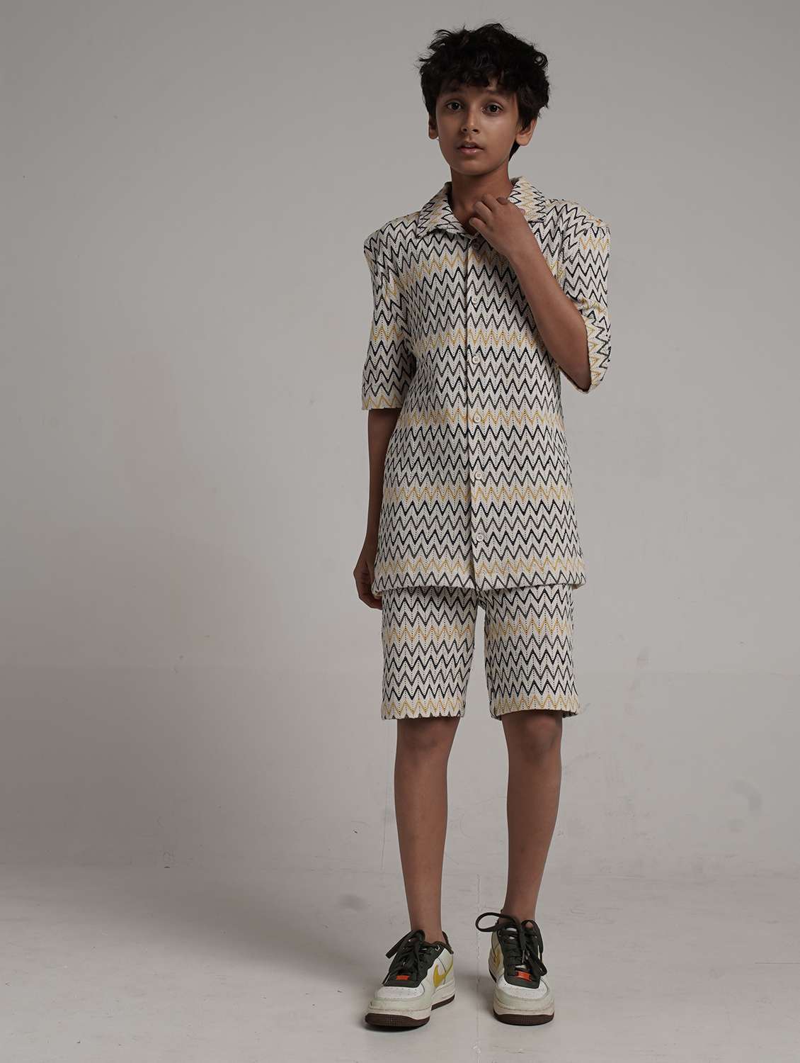 boys printed shirt and shorts co-ords set - 22368355 -  Standard Image - 2