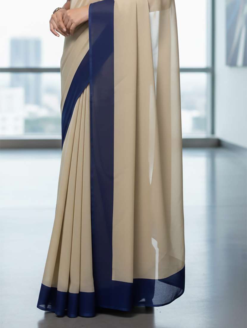 women solid with bordered saree with blouse - 22368366 -  Standard Image - 2