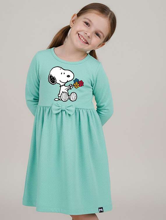 girls printed long sleeve a-line dress - 22368495 -  Standard Image - 2