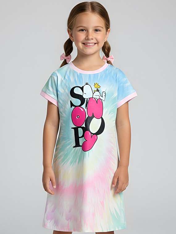girls printed short sleeve a-line dress - 22368496 -  Standard Image - 2