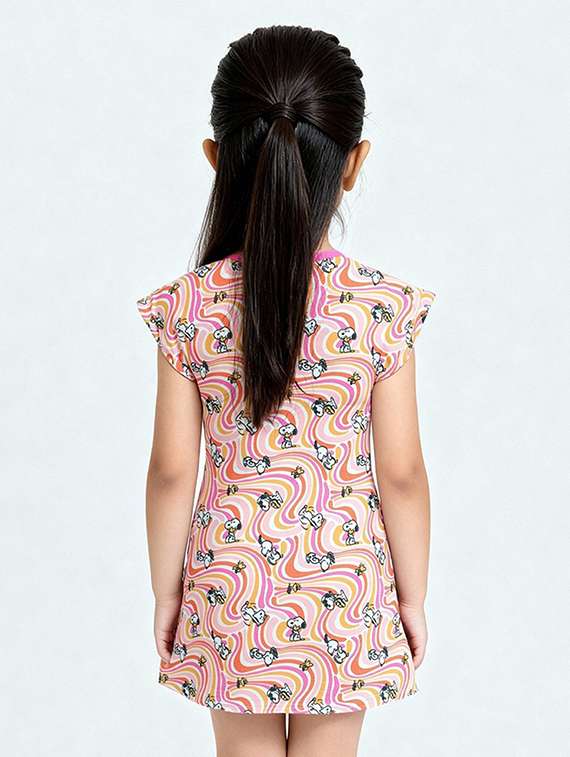 girls printed short sleeve a-line dress - 22368497 -  Standard Image - 2